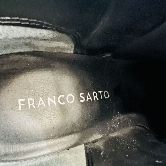 Franco Sarto Black & Gray Suede & Leather Side Zip Heeled Booties Womens Size 9M - Picture 6 of 8